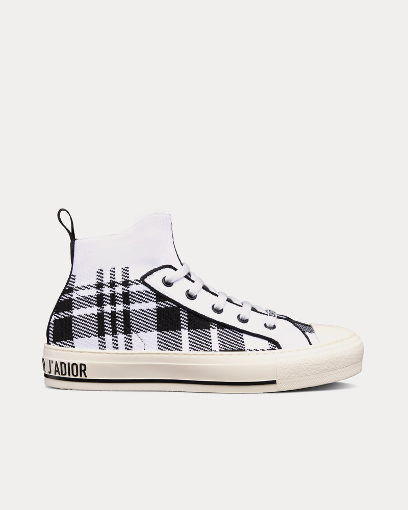 Dior Walk'n'Dior Black and White Check'n'Dior Technical Mesh High Top Sneakers - 1