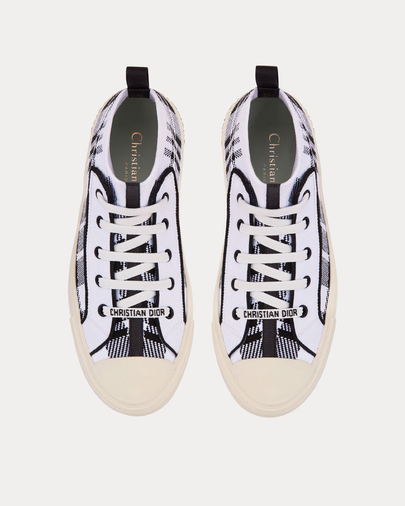 Dior Walk'n'Dior Black and White Check'n'Dior Technical Mesh High Top Sneakers - 2