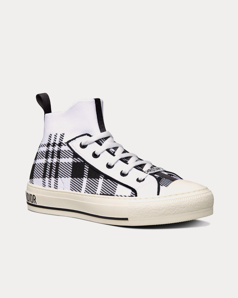 Dior Walk'n'Dior Black and White Check'n'Dior Technical Mesh High Top Sneakers - 3