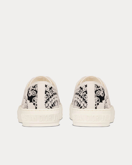 Dior Walk'n'Dior Black and White Cotton with Dior Bandana Embroidery Low Top Sneakers - 4
