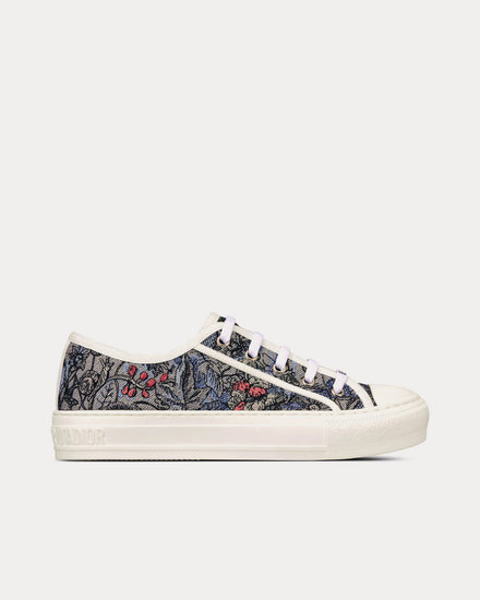 Dior Walk'n'Dior Blue Multicolor Cotton with Dior Jardin Magique Embroidery Low Top Sneakers - 1