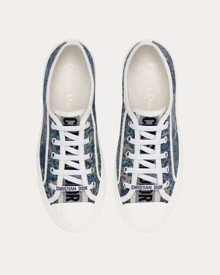 Dior Walk'n'Dior Duck Blue Dior Brocart Embroidered Denim Low Top Sneakers - 2