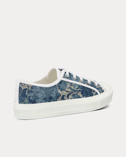 Dior Walk'n'Dior Duck Blue Dior Brocart Embroidered Denim Low Top Sneakers - 4