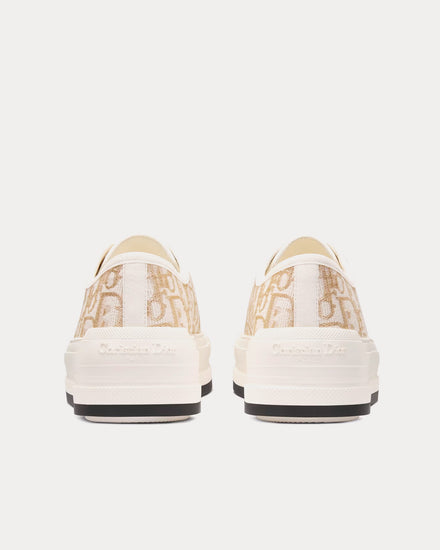 Dior Walk'n'Dior Platform Gold-Tone Dior Oblique Cotton with Metallic Thread Embroidery Low Top Sneakers - 4
