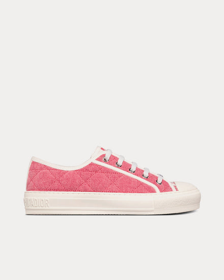 Dior Walk'n'Dior Pink Faded Cannage Denim Embroidery Low Top Sneakers - 1