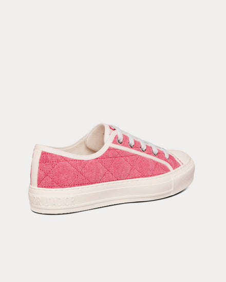 Dior Walk'n'Dior Pink Faded Cannage Denim Embroidery Low Top Sneakers - 4