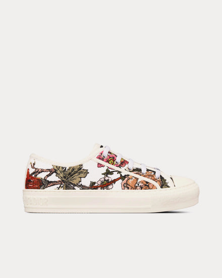 Dior Walk'n'Dior White Multicolor Cotton with Dior Jardin Botanique Embroidery Low Top Sneakers - 1
