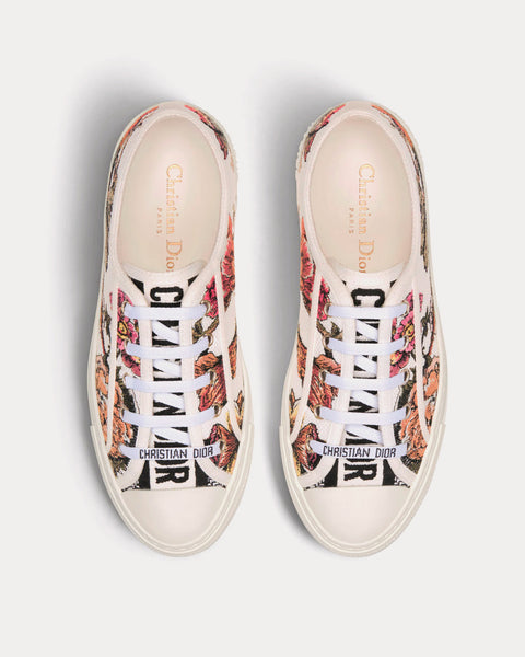 Walk'n'Dior White Multicolor Cotton with Dior Jardin Botanique Embroidery Low Top Sneakers