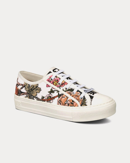 Dior Walk'n'Dior White Multicolor Cotton with Dior Jardin Botanique Embroidery Low Top Sneakers - 3