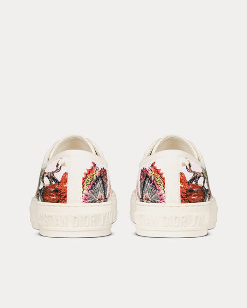 Walk'n'Dior White Multicolor Cotton with Dior Jardin Botanique Embroidery Low Top Sneakers
