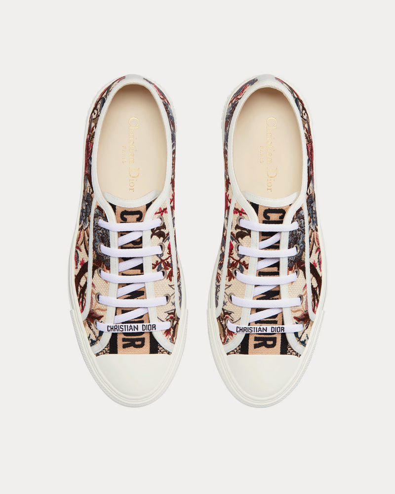 Dior Walk'n'Dior White Multicolor Dior Jardin d'Hiver Embroidered Cotton Low Top Sneakers - 2