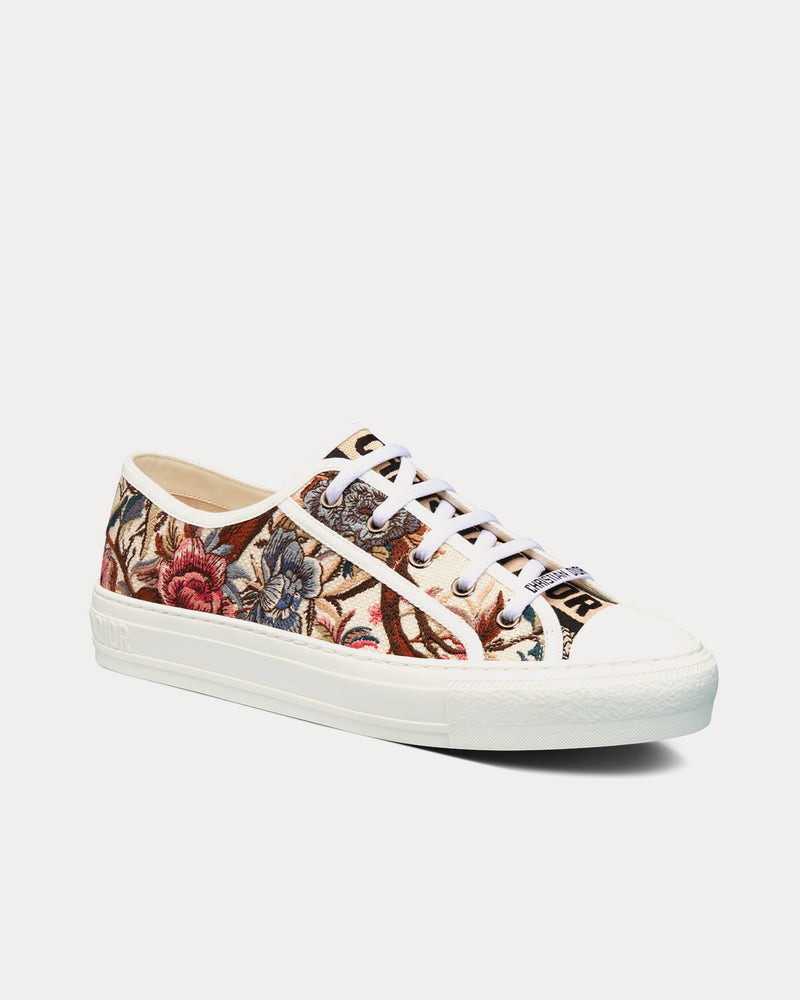Dior Walk'n'Dior White Multicolor Dior Jardin d'Hiver Embroidered Cotton Low Top Sneakers - 3