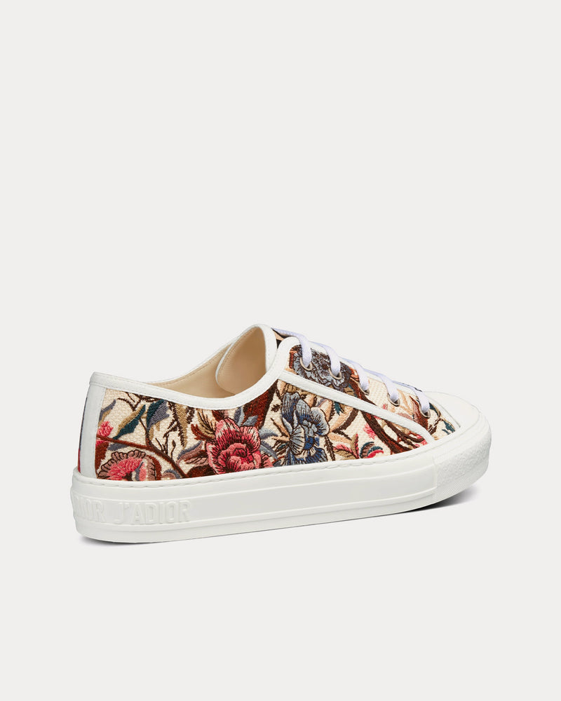 Dior Walk'n'Dior White Multicolor Dior Jardin d'Hiver Embroidered Cotton Low Top Sneakers - 4