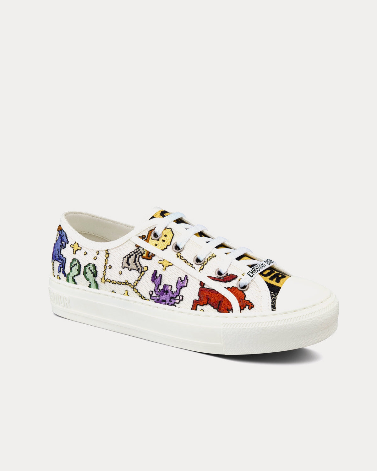 Dior Walk'n'Dior White Multicolor Embroidered Cotton with Dior Pixel Zodiac  Motif Low Top Sneakers - Sneak in Peace