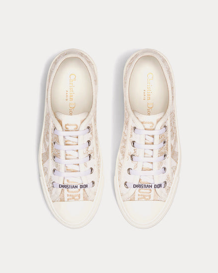 Dior Walk'n'Dior White and Gold-Tone Cotton Embroidered with Dior Jardin d'Hiver Motif in Metallic Thread Low Top Sneakers - 2