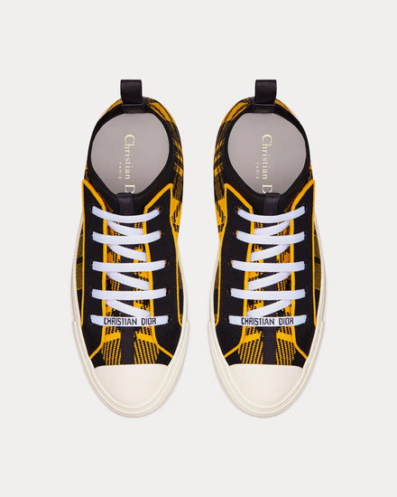 Dior Walk'n'Dior Yellow and Black Check'n'Dior Technical Mesh High Top Sneakers - 2