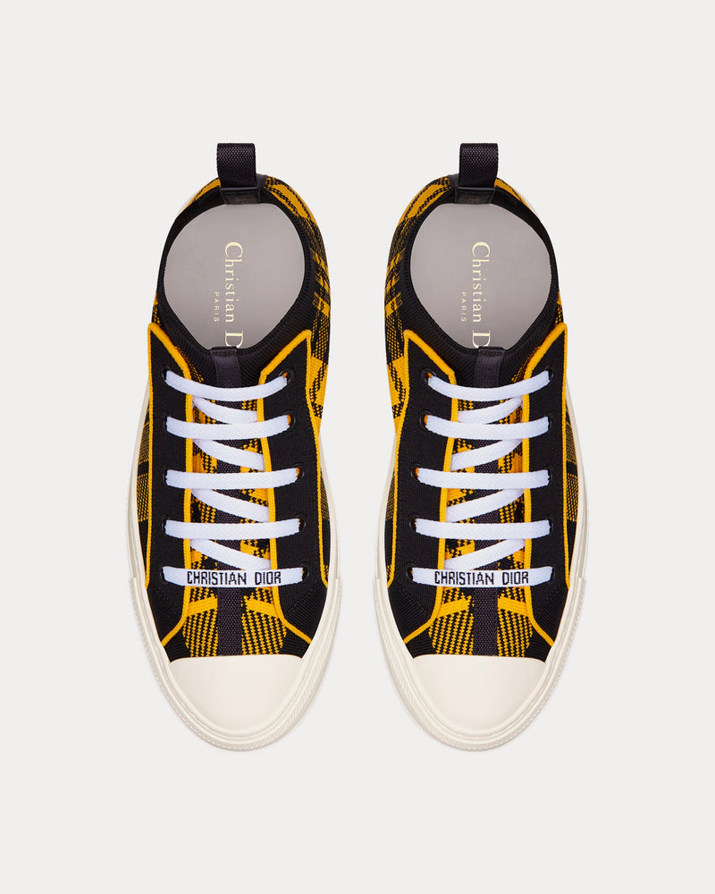 Dior Walk'n'Dior Yellow and Black Check'n'Dior Technical Mesh High Top Sneakers - 2