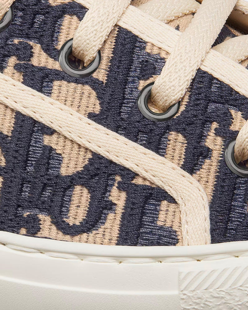 Dior Walk'n'Dior Platform Embroidered Cotton Deep Blue Dior Oblique Low Top Sneakers - 5