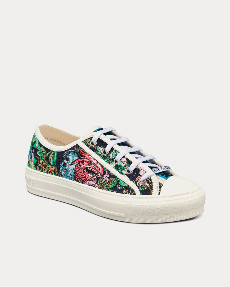 Dior Walk'n'Dior Black Multicolor D-Constellation Embroidered Cotton Low Top Sneakers - 3