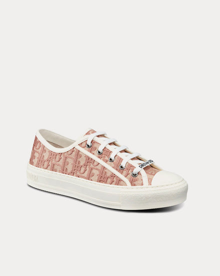 Dior Walk'n'Dior Nude Dior Oblique Embroidered Cotton Low Top Sneakers - 3