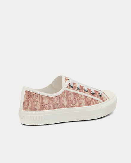 Dior Walk'n'Dior Nude Dior Oblique Embroidered Cotton Low Top Sneakers - 4