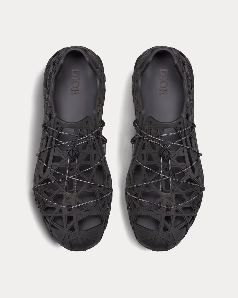 DIOR WARP SANDAL - Black Cosmo Rubber with Warped Cannage Motif Dior Dior Warp Sandal | REVERSIBLE main image 4