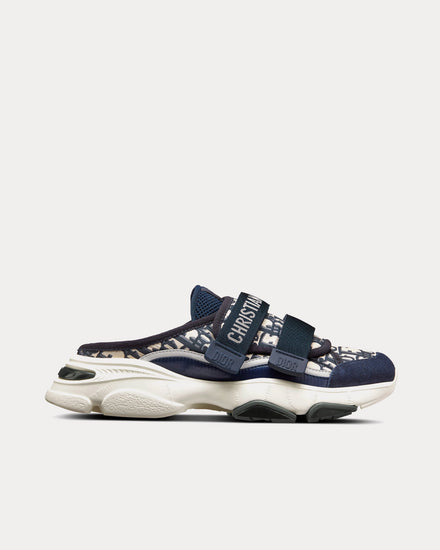 Dior D-Wander Deep Blue Dior Oblique Technical Fabric Slip On Sneakers - 1