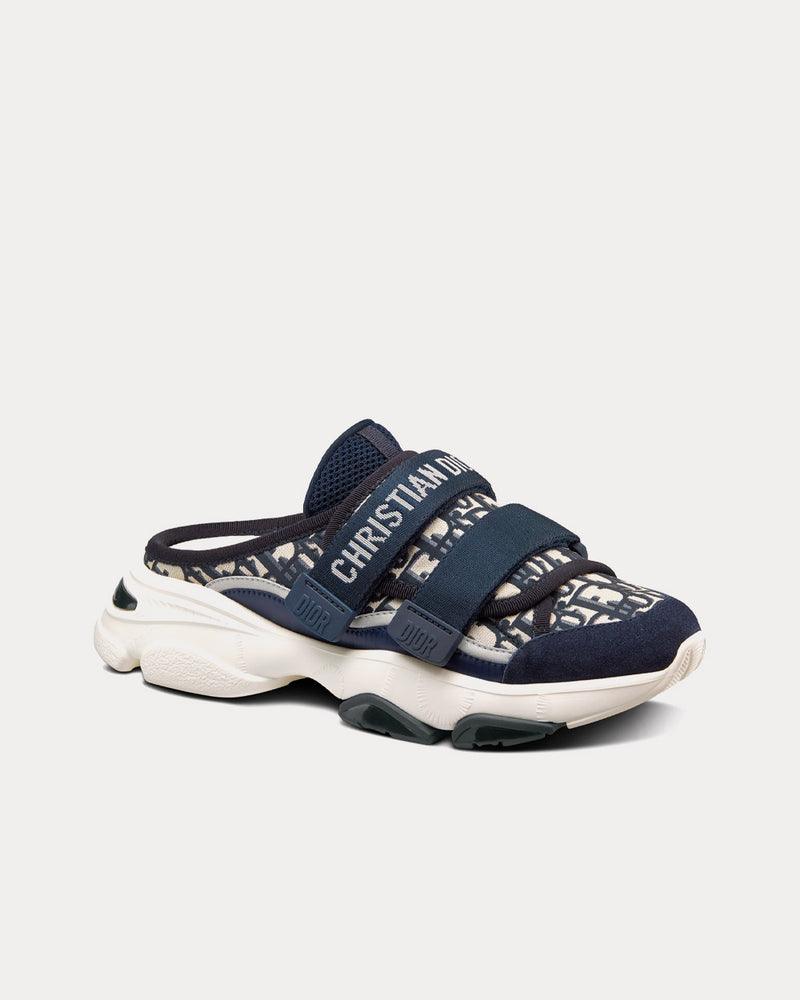 Dior D-Wander Deep Blue Dior Oblique Technical Fabric Slip On Sneakers - 3