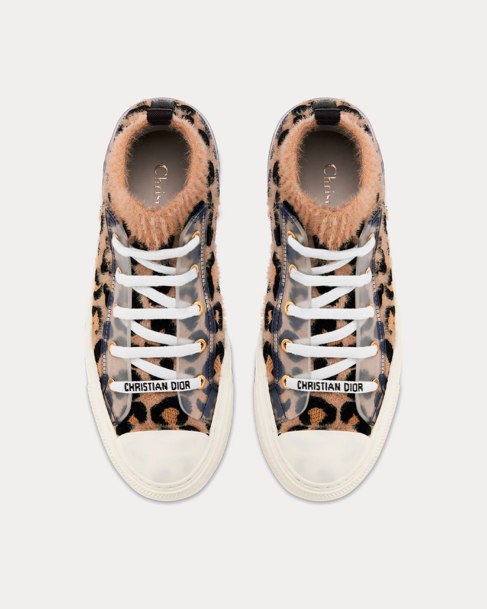 Dior Walk'n'Dior Fur-Effect Knit Printed with Beige Multicolor Mizza  Pattern High Top Sneakers - Sneak in Peace