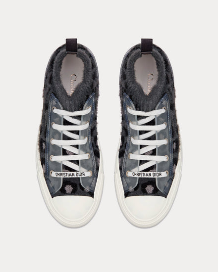 Dior Walk'n'Dior Fur-Effect Knit with Gray Mizza Print High Top Sneakers - 2
