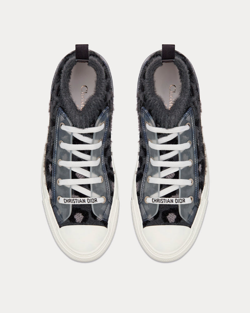 Dior Walk'n'Dior Fur-Effect Knit with Gray Mizza Print High Top Sneakers - 2