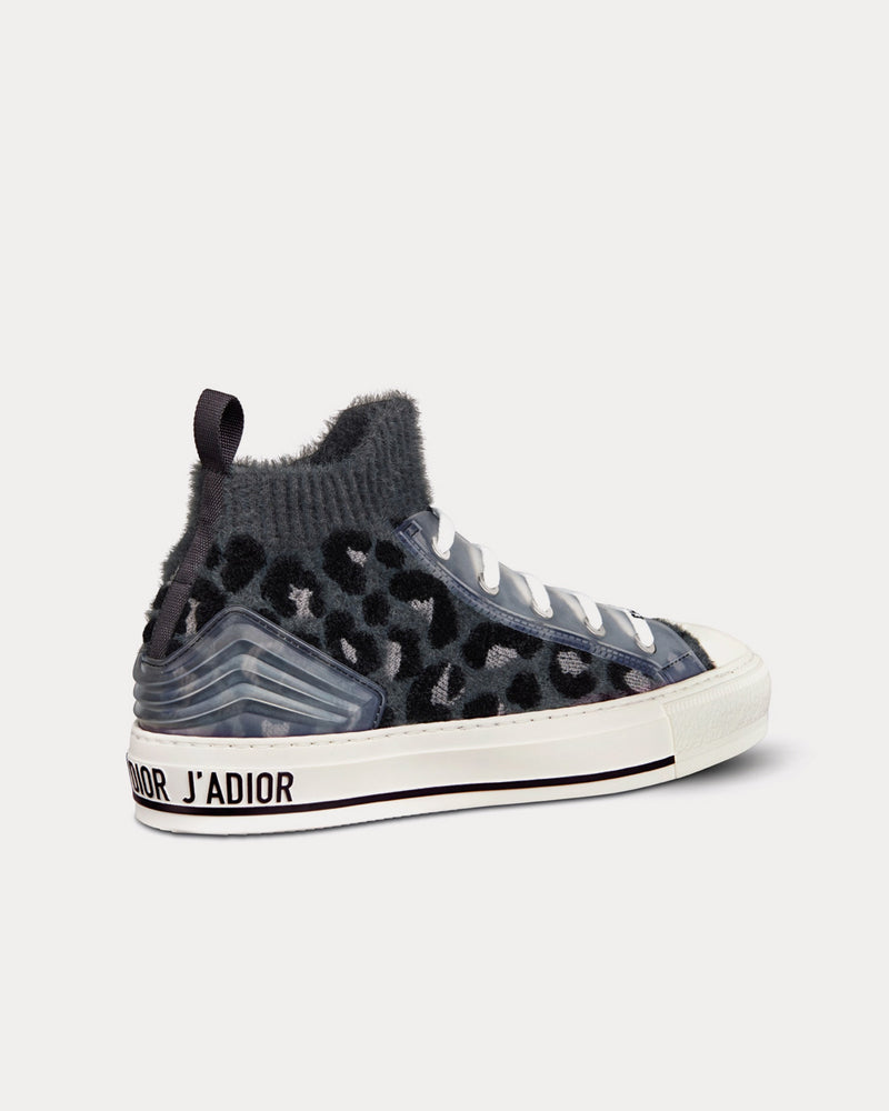 Dior Walk'n'Dior Fur-Effect Knit with Gray Mizza Print High Top Sneakers - 4