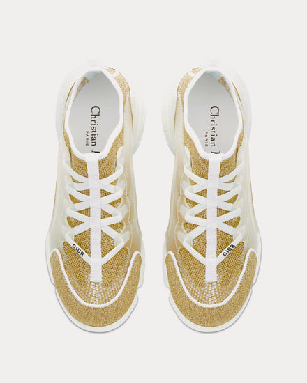 Dior D-Connect Gold-Tone Laminated Mesh High Top Sneakers - 2