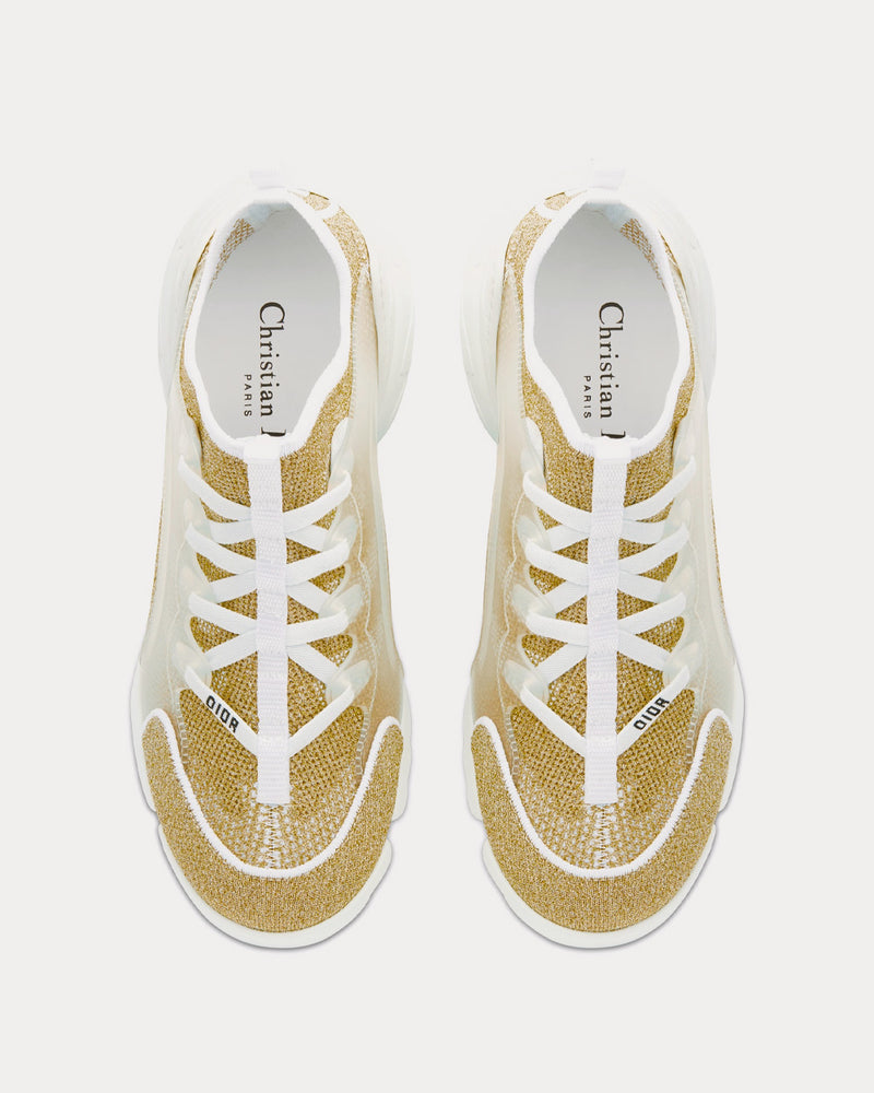 Dior D-Connect Gold-Tone Laminated Mesh High Top Sneakers - 2