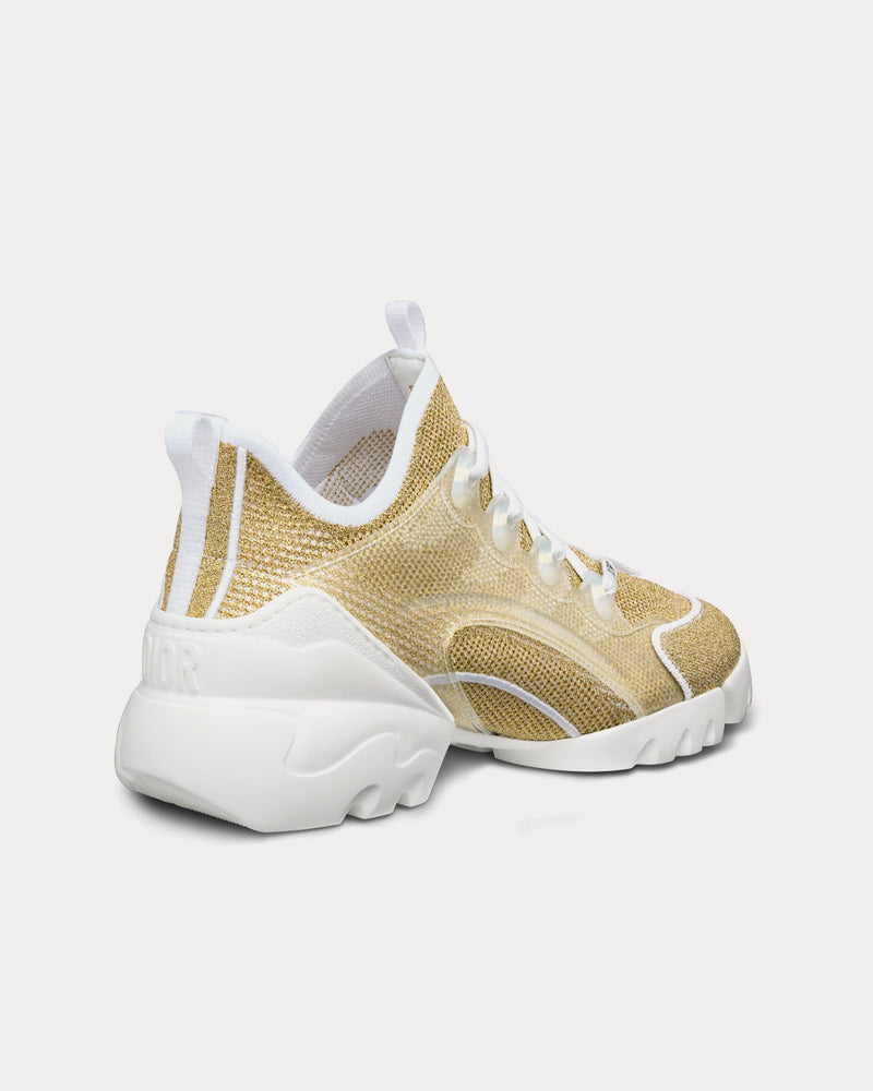 Dior D-Connect Gold-Tone Laminated Mesh High Top Sneakers - 4