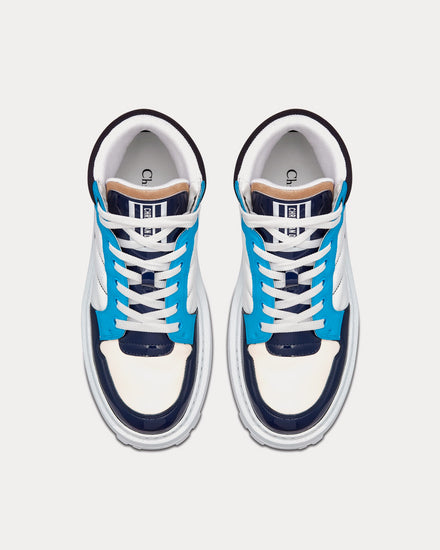Dior D-Player Blue Multicolor Technical Fabric, Suede and Calfskin High Top Sneakers - 2