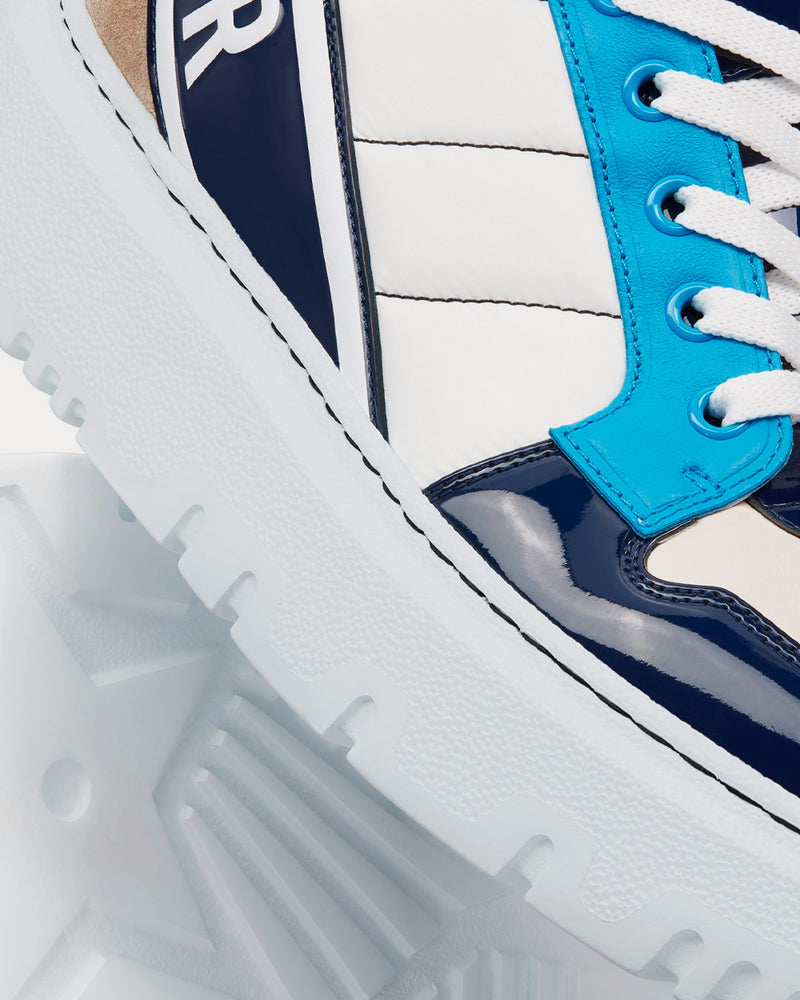 Dior D-Player Blue Multicolor Technical Fabric, Suede and Calfskin High Top Sneakers - 5
