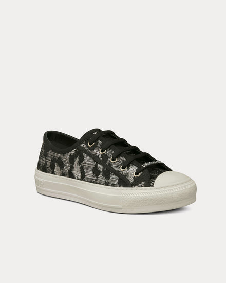 Dior Walk'n'Dior Gray Mizza Embroidered Cotton and Metallic Thread Low Top Sneakers - 3