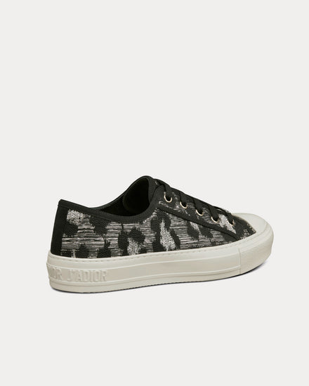 Dior Walk'n'Dior Gray Mizza Embroidered Cotton and Metallic Thread Low Top Sneakers - 4