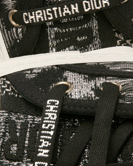 Dior Walk'n'Dior Gray Mizza Embroidered Cotton and Metallic Thread Low Top Sneakers - 5