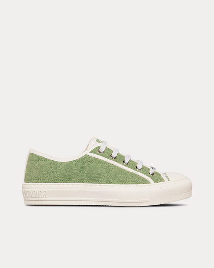 Dior Walk'n'Dior Green Faded Cannage Embroidered Denim Low Top Sneakers - 1
