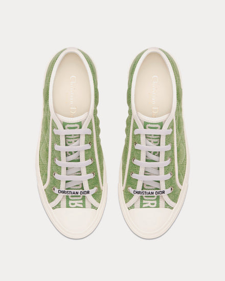 Dior Walk'n'Dior Green Faded Cannage Embroidered Denim Low Top Sneakers - 2