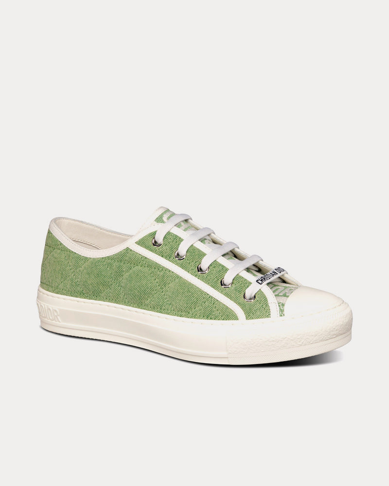 Dior Walk'n'Dior Green Faded Cannage Embroidered Denim Low Top Sneakers - 3