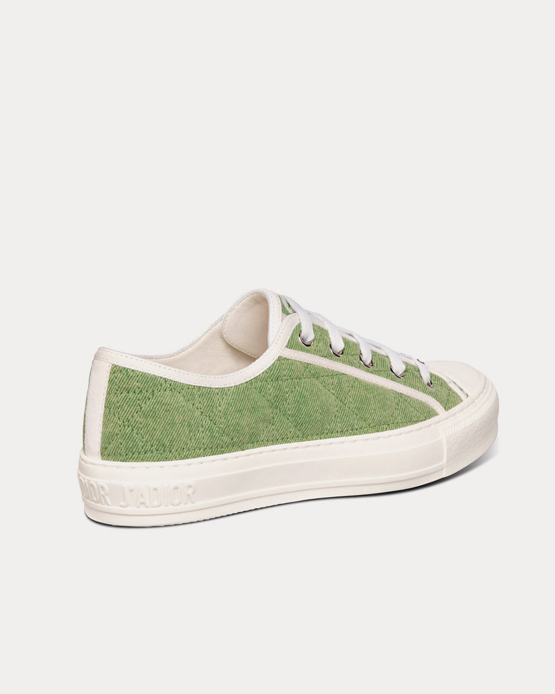 Dior Walk'n'Dior Green Faded Cannage Embroidered Denim Low Top Sneakers - 4