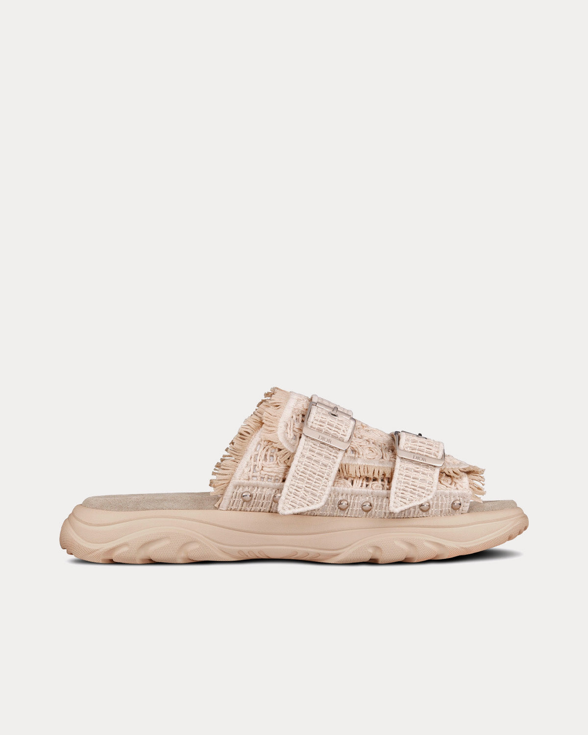 Dior x Travis Scott Men's H-Town Cream Dior Oblique Macramé Sandals