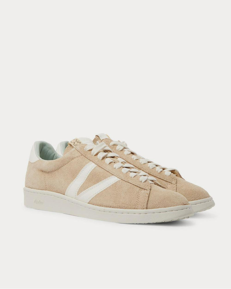 Visvim Corda-Folk Leather-Trimmed Suede  Beige low top sneakers - 2