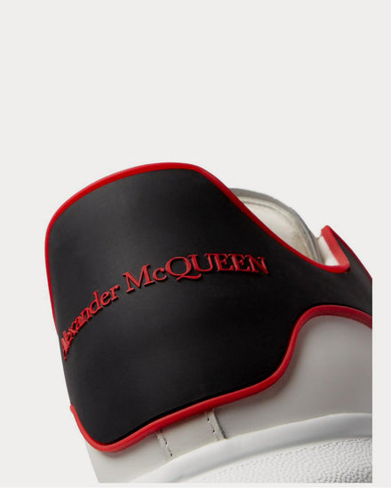 McQueen Exaggerated-Sole Rubber-Trimmed Leather  White low top sneakers - 4