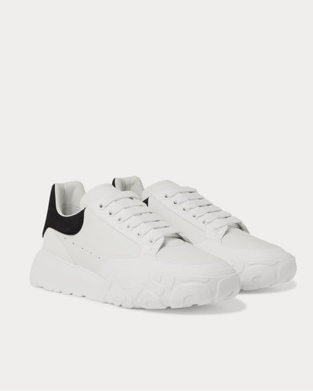 McQueen Exaggerated-Sole Suede-Trimmed Leather  White low top sneakers - 2