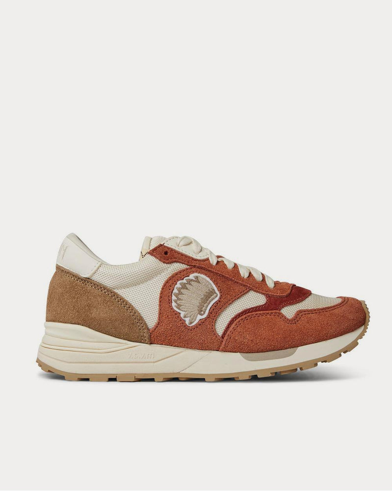 Visvim Roland Leather-Trimmed Suede and Mesh  Orange low top sneakers - 1