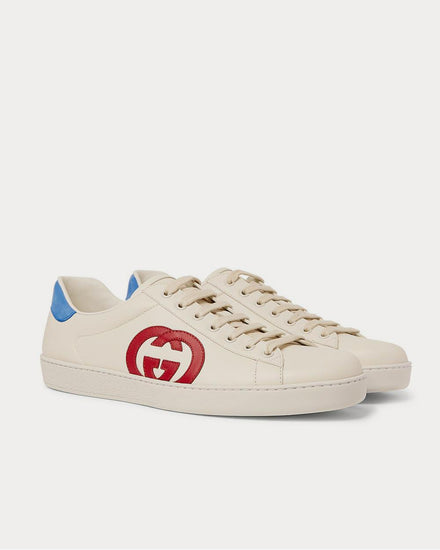 Gucci Ace Suede-Trimmed Leather  White low top sneakers - 2